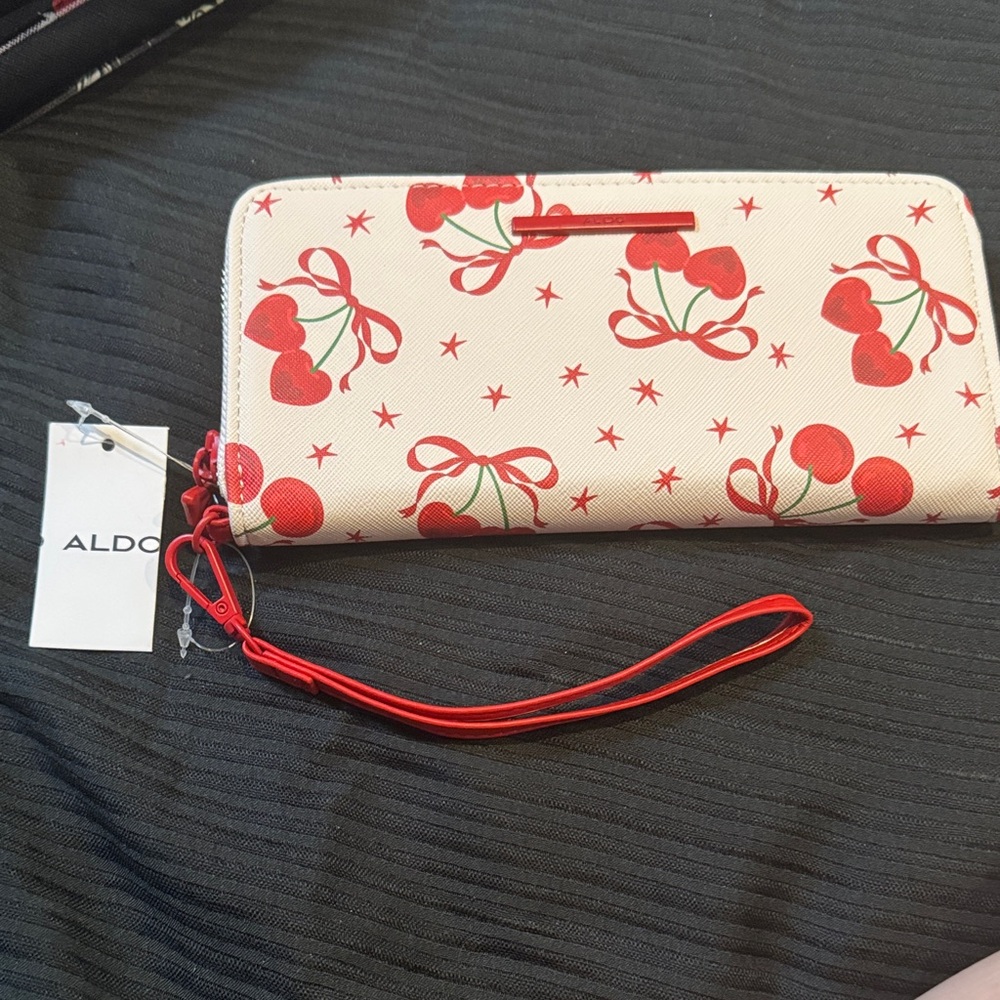 Aldo Red Cherry Pattern Wallet NWT - image 1
